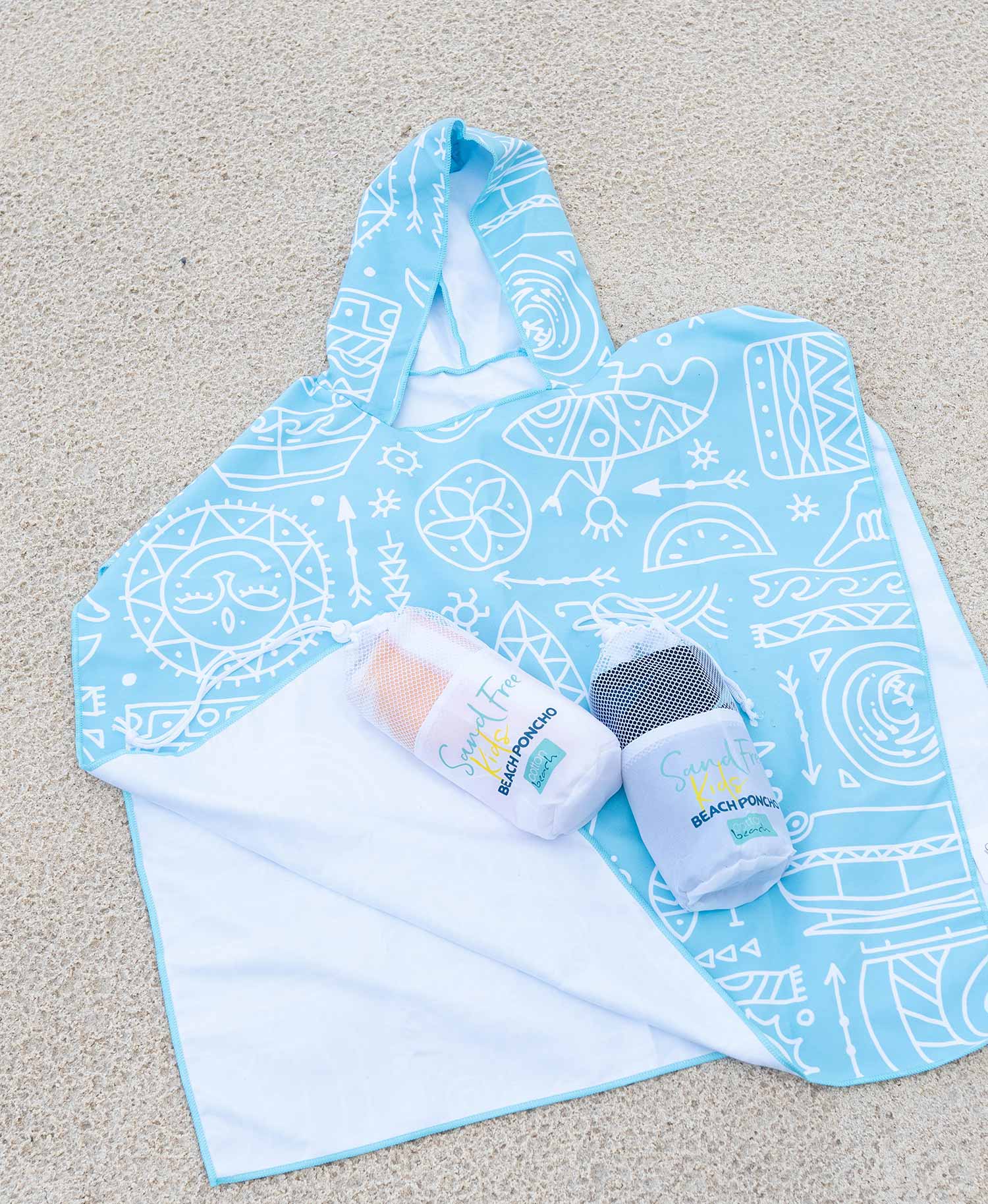 COTTON BEACH SAND FREE YOUTH HOODED PONCHO - Image 3