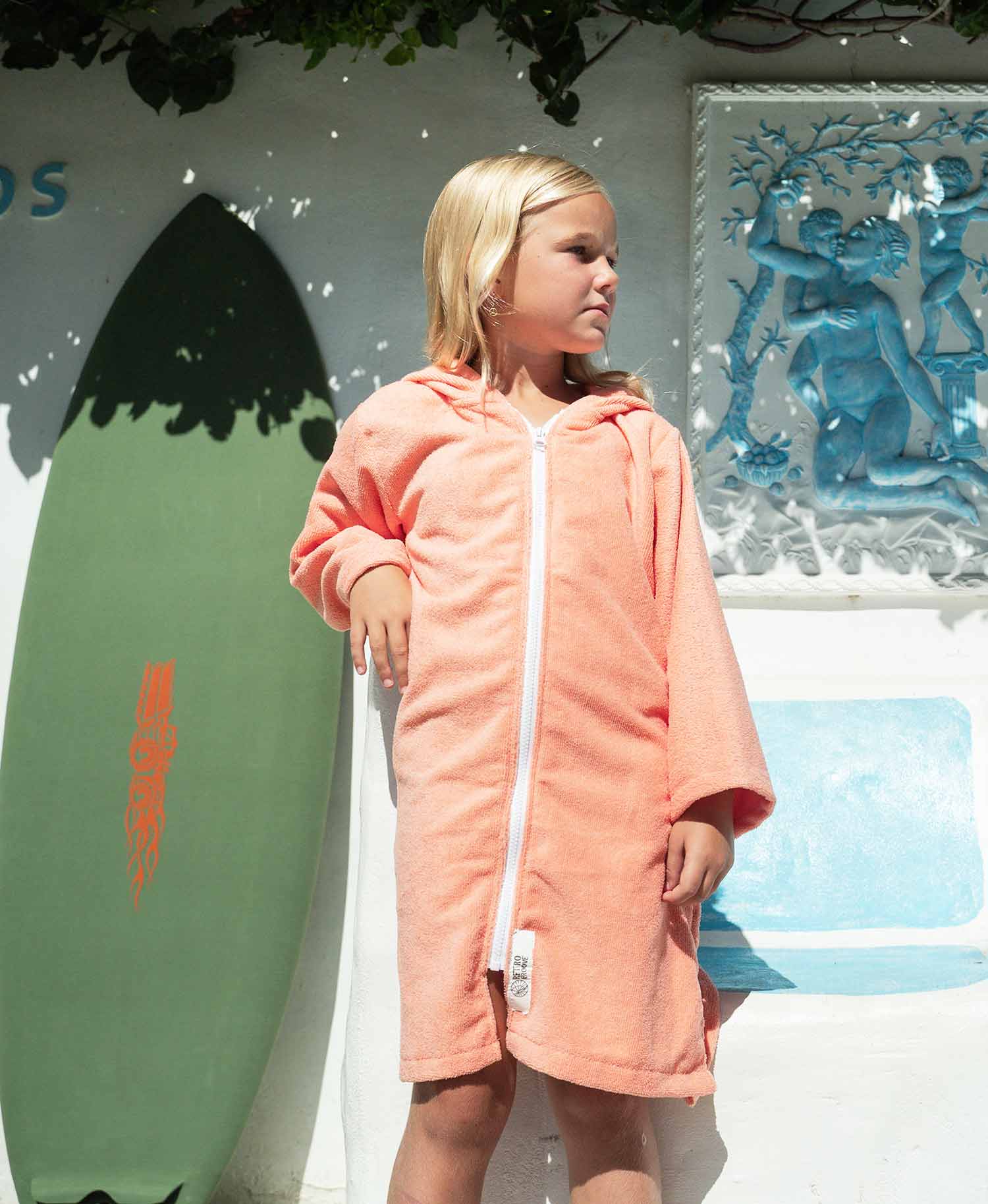 RETRO GROOVE YOUTH ZIP TOWEL PONCHO - Image 3