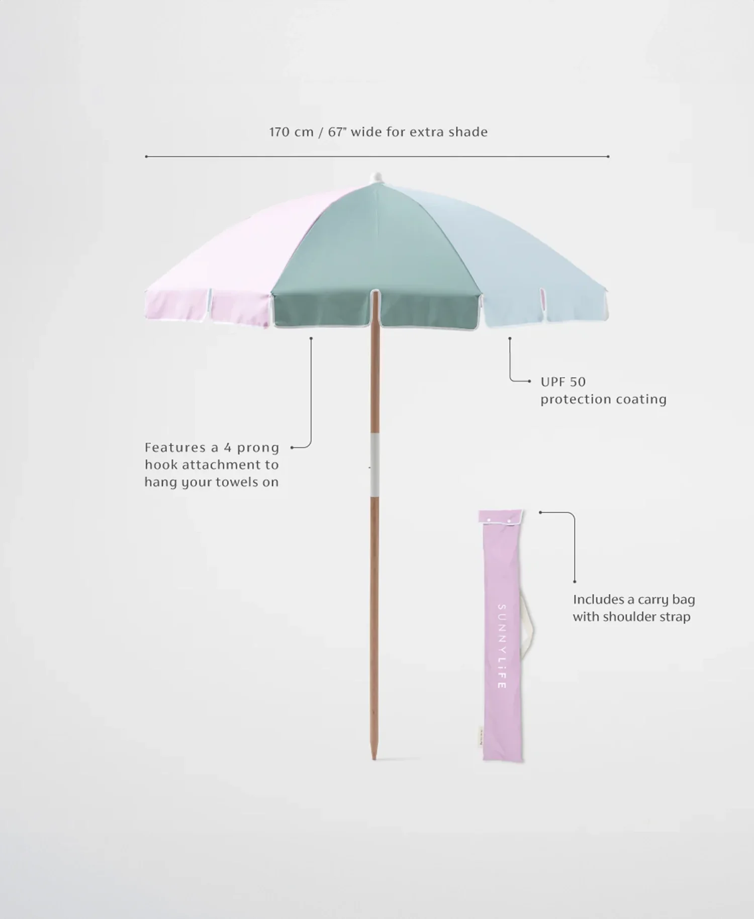 SUNNY LIFE PREMIUM BEACH UMBRELLA SORBET - Image 4