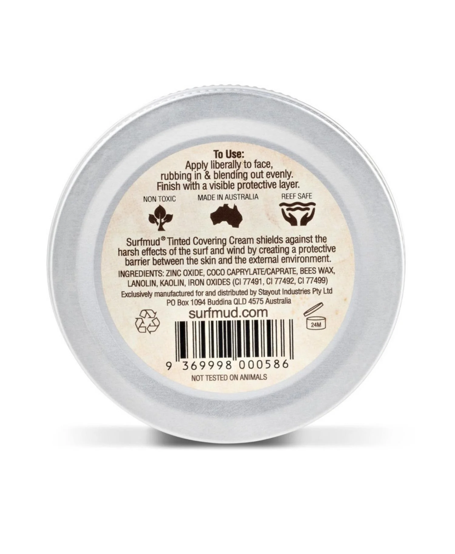 SURF MUD ORIGINAL TINTED COVERING CREAM ZINC 45g - Image 3